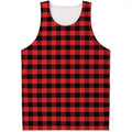 Red And Black Check Pattern Print Men's Tank Top