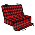 Red And Black Check Pattern Print Pet Car Back Seat Cover