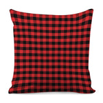 Red And Black Check Pattern Print Pillow Cover