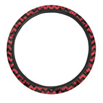 Red And Black Chevron Pattern Print Car Steering Wheel Cover