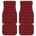 Red And Black Chevron Pattern Print Front and Back Car Floor Mats
