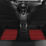 Red And Black Chevron Pattern Print Front and Back Car Floor Mats