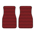 Red And Black Chevron Pattern Print Front Car Floor Mats