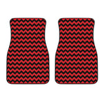Red And Black Chevron Pattern Print Front Car Floor Mats