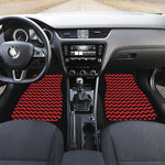 Red And Black Chevron Pattern Print Front Car Floor Mats