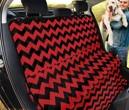 Red And Black Chevron Pattern Print Pet Car Back Seat Cover