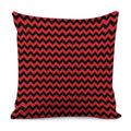 Red And Black Chevron Pattern Print Pillow Cover