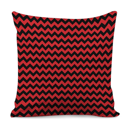 Red And Black Chevron Pattern Print Pillow Cover