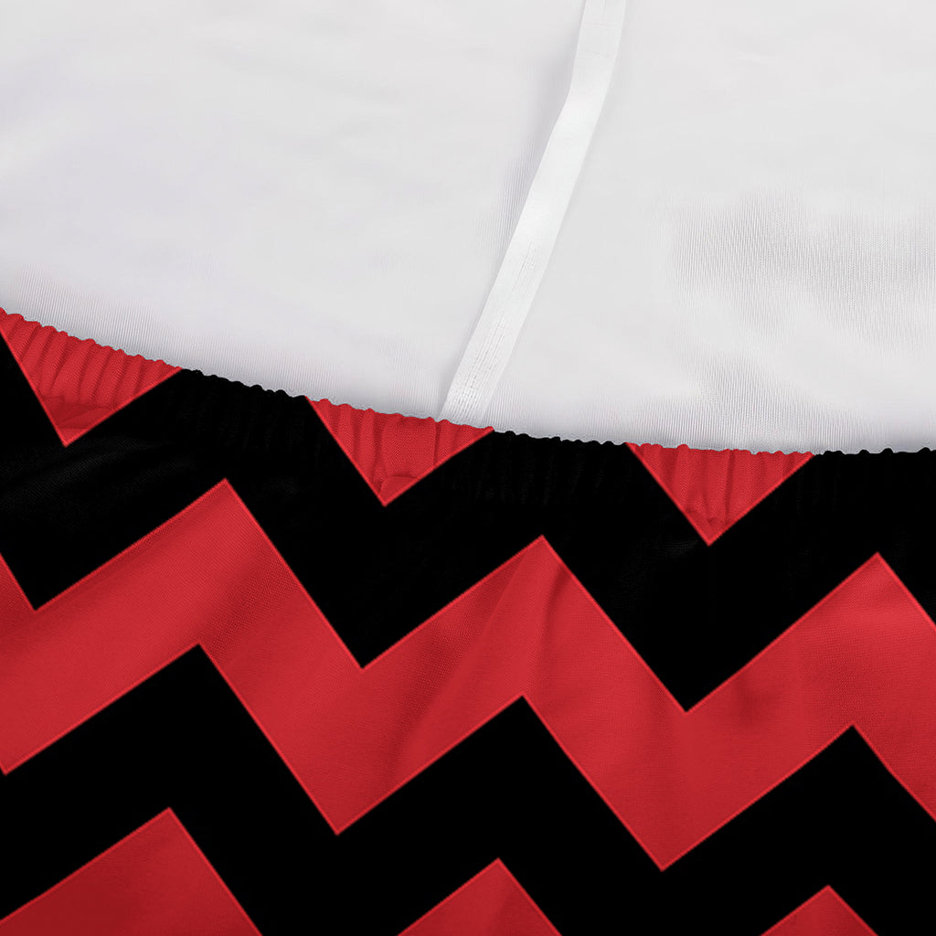 Red And Black Chevron Pattern Print Sofa Cover