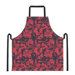 Red And Black Digital Camo Pattern Print Apron