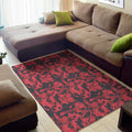 Red And Black Digital Camo Pattern Print Floor Mat