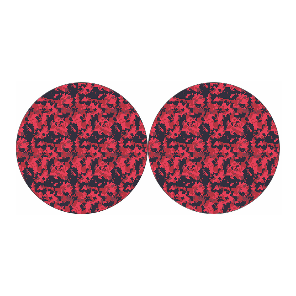 Red And Black Digital Camo Pattern Print Car Coasters