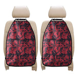 Red And Black Digital Camo Pattern Print Car Seat Organizers