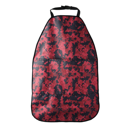 Red And Black Digital Camo Pattern Print Car Seat Organizers