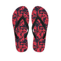 Red And Black Digital Camo Pattern Print Flip Flops