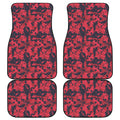 Red And Black Digital Camo Pattern Print Front and Back Car Floor Mats