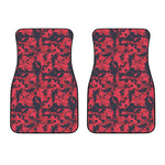 Red And Black Digital Camo Pattern Print Front Car Floor Mats