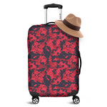 Red And Black Digital Camo Pattern Print Luggage Cover