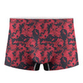 Red And Black Digital Camo Pattern Print Men's Boxer Briefs