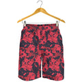 Red And Black Digital Camo Pattern Print Men's Shorts