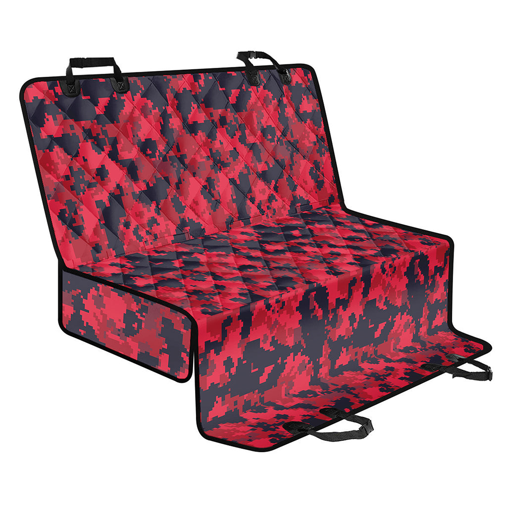 Red And Black Digital Camo Pattern Print Pet Car Back Seat Cover