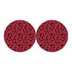 Red And Black Frangipani Pattern Print Car Coasters