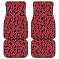 Red And Black Frangipani Pattern Print Front and Back Car Floor Mats