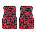 Red And Black Frangipani Pattern Print Front Car Floor Mats