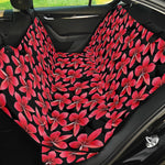 Red And Black Frangipani Pattern Print Pet Car Back Seat Cover