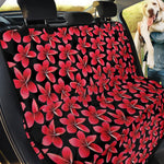 Red And Black Frangipani Pattern Print Pet Car Back Seat Cover