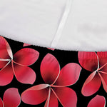 Red And Black Frangipani Pattern Print Sofa Cover