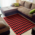 Red And Black Harlequin Pattern Print Floor Mat