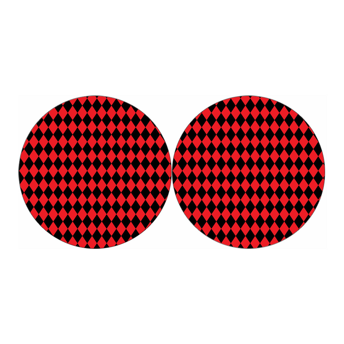 Red And Black Harlequin Pattern Print Car Coasters