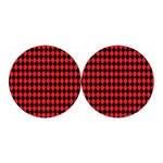 Red And Black Harlequin Pattern Print Car Coasters