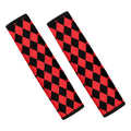 Red And Black Harlequin Pattern Print Car Seat Belt Covers