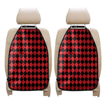 Red And Black Harlequin Pattern Print Car Seat Organizers