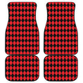 Red And Black Harlequin Pattern Print Front and Back Car Floor Mats