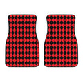 Red And Black Harlequin Pattern Print Front Car Floor Mats