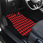 Red And Black Harlequin Pattern Print Front Car Floor Mats