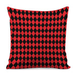 Red And Black Harlequin Pattern Print Pillow Cover