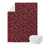 Red And Black Heart Pattern Print Blanket