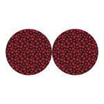 Red And Black Heart Pattern Print Car Coasters