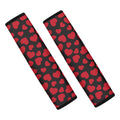 Red And Black Heart Pattern Print Car Seat Belt Covers