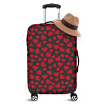 Red And Black Heart Pattern Print Luggage Cover