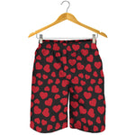 Red And Black Heart Pattern Print Men's Shorts