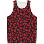 Red And Black Heart Pattern Print Men's Tank Top