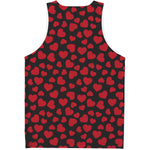 Red And Black Heart Pattern Print Men's Tank Top