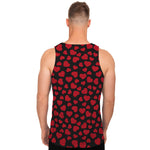 Red And Black Heart Pattern Print Men's Tank Top