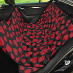 Red And Black Heart Pattern Print Pet Car Back Seat Cover