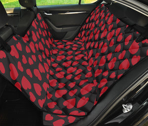 Red And Black Heart Pattern Print Pet Car Back Seat Cover